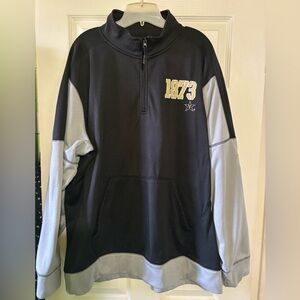 J. America Black and Gray Vanderbilt Zip-Up Sweater